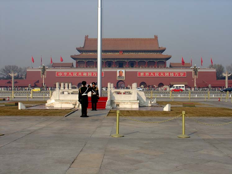 Tiananmen Platz mit Blick auf die verbotene Stadt