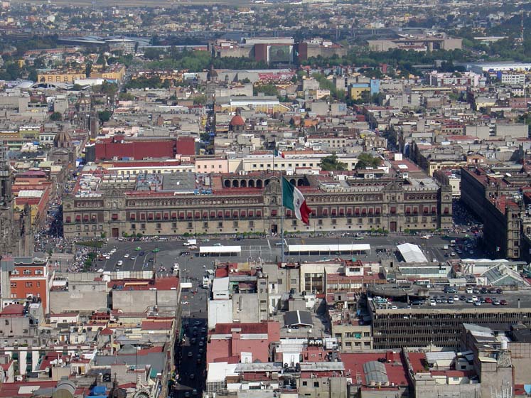 Zócalo - Palacio Nacional vom Torre Latinoamericana - Mexiko Stadt -  La Ciudad de México