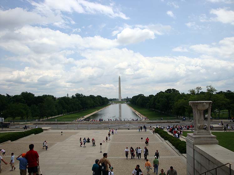 Blick vom Lincoln Memorial Richtung Washington Monument - Washington